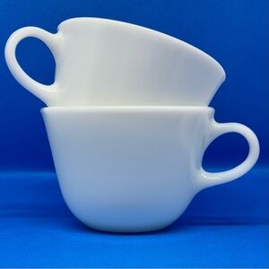 Set of Two milk glass cups